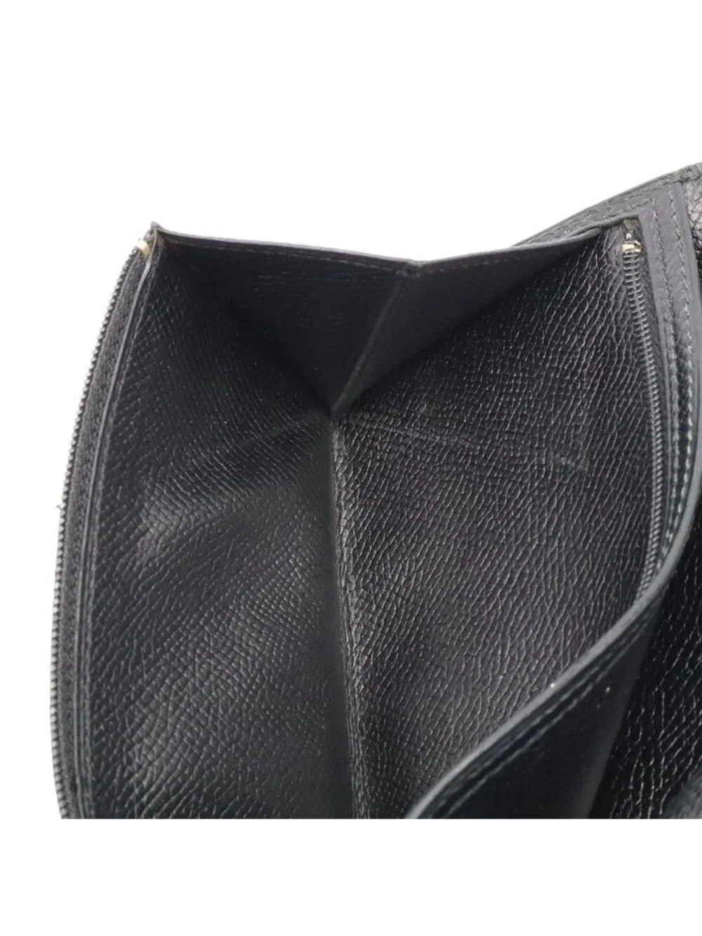 Hermes Bearn Classic Wallet Bifold Courchevel Leather Black Gold
